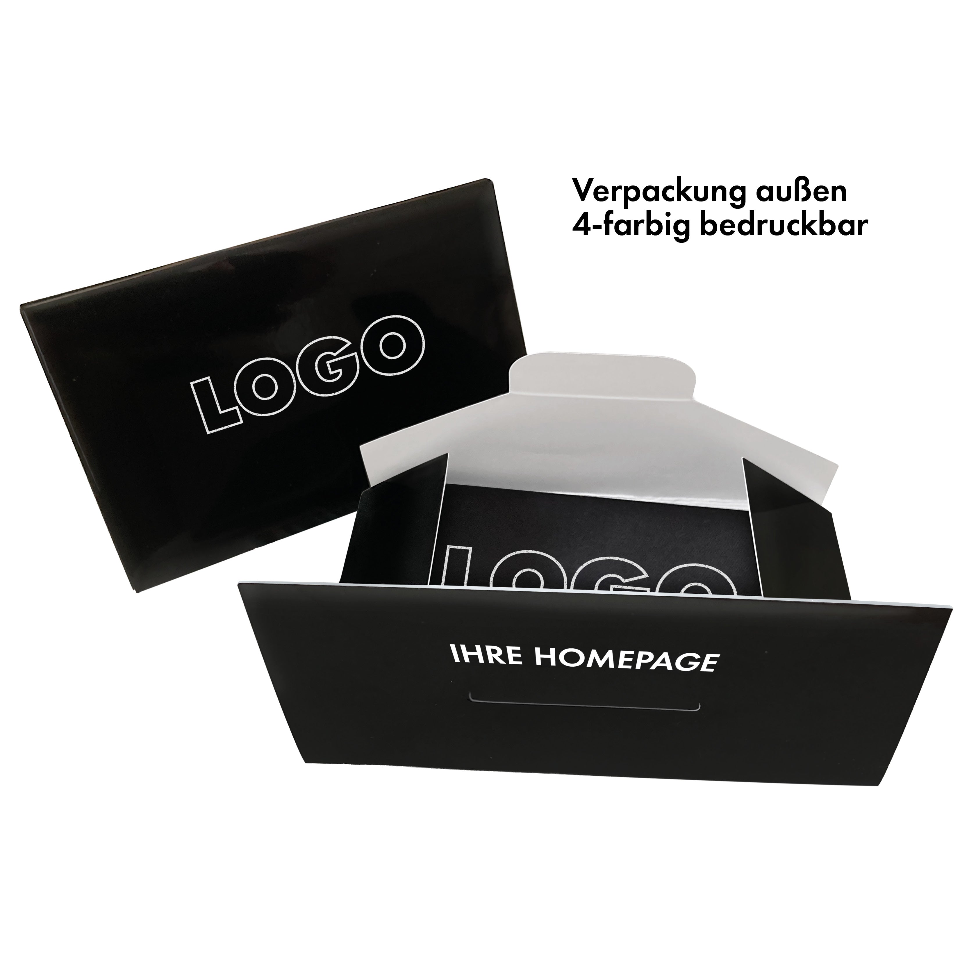 Einzelverpackung für Mikrofasertuch - Individuelles Papier-Etui – vollfarbig bedruckt
