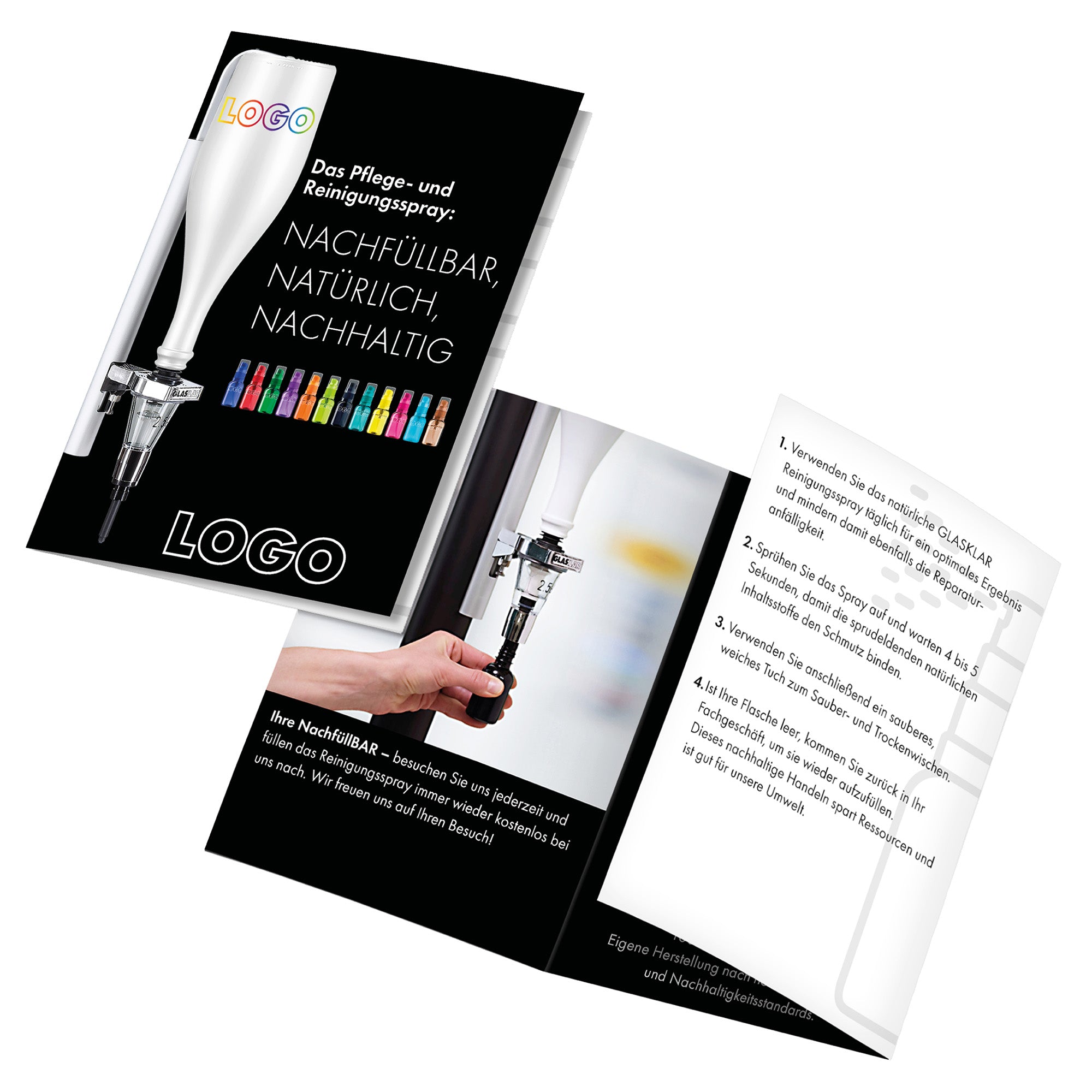 Endkundenflyer A7, 6-seitig vollfarbig bedruckt - Designvorlage mit individuellem Logo